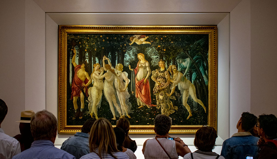 La Primavera di Botticelli at Uffizi Gallery